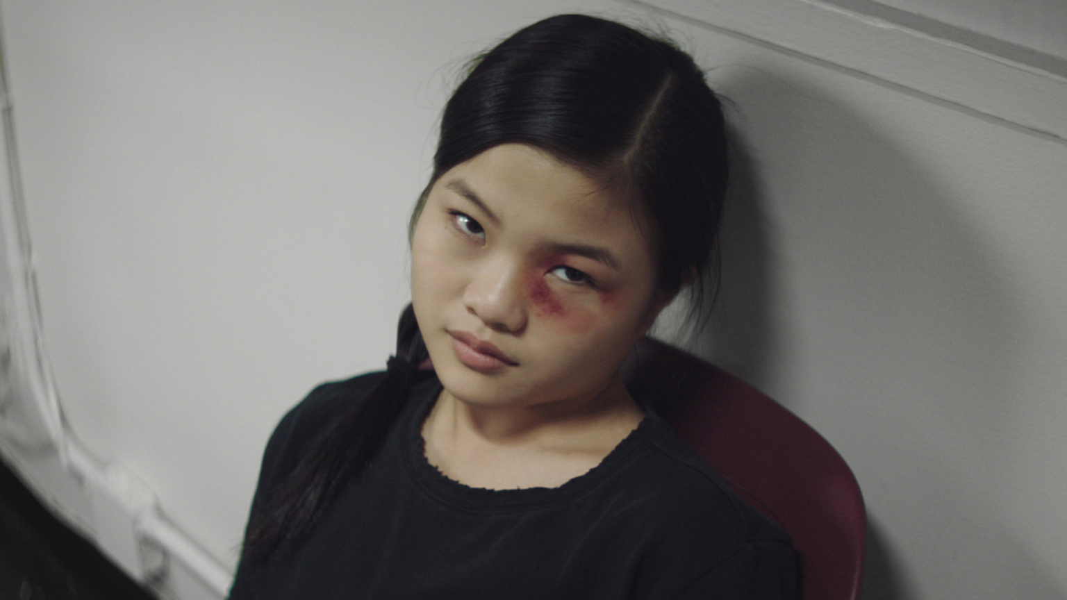 Miya Cech with a black eye as seen in Marvelous and the Black Hole an official Sundance 2021 selection.