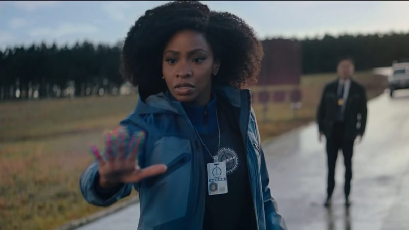 Teyonah Parris as Monica Rambeau on the outskirts of the town of WestView as seen in Episode 4 of WandaVision.