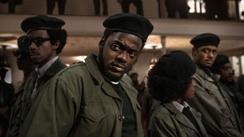 Daniel Kaluuya and Lakeith Stanfield in Black Panther attire as seen in Judas and the Black Messiah.