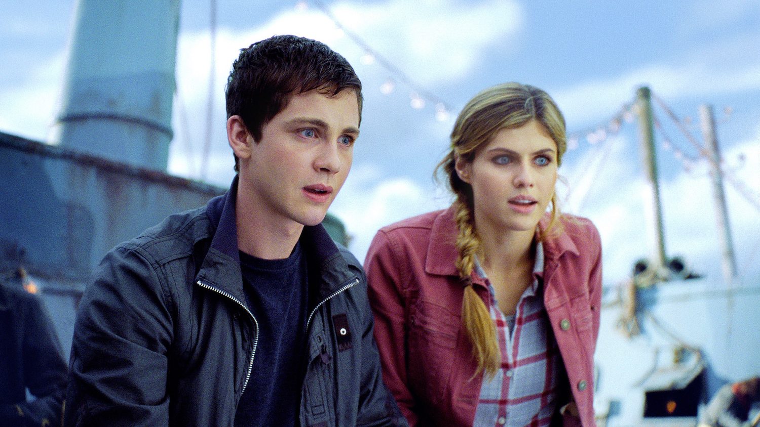 Logan Lerman and Alexandra Daddario as seen in the 2013 film Percy Jackson: Sea of Monsters.