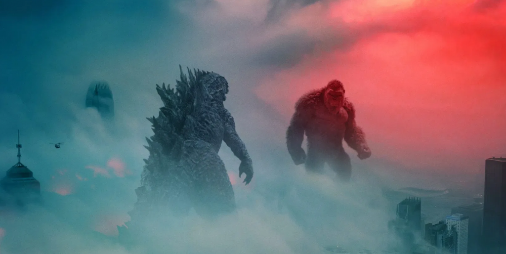Godzilla faces off against Kong as seen in Godzilla vs Kong.
