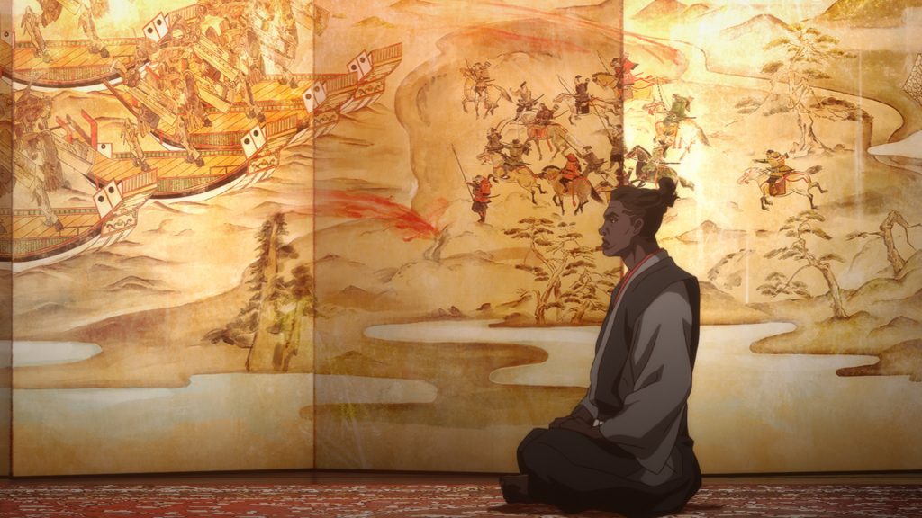Yasuke voiced by LaKeith Stanfield meditating as seen in the new Netflix anime series created by LeSean Thomas.