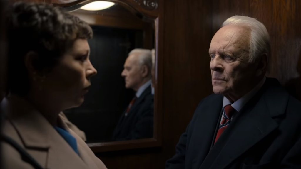 Best Actor Oscar Winner Anthony Hopkins with Olivia Colman as seen in The Father. 