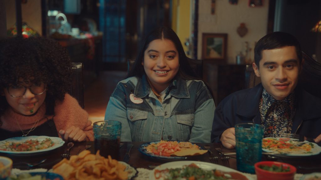 A family of Mexican-American Vampires meet for dinner as seen in the short Growing Fangs part of the Disney Launchpad series. 