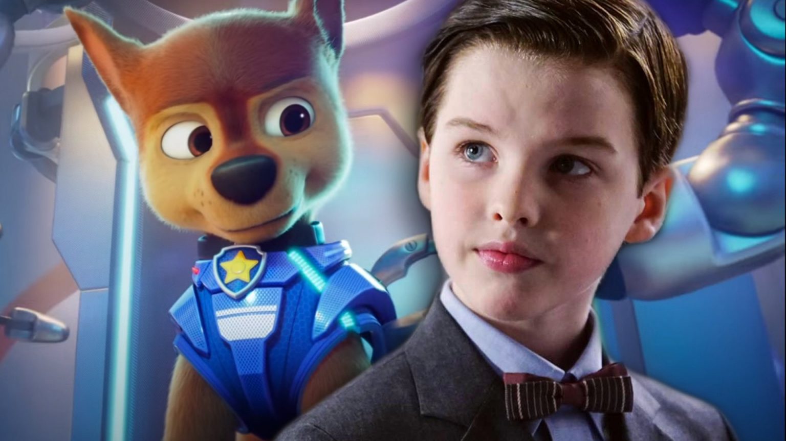Iain Armitage as the cop dog in paw patrol the movie