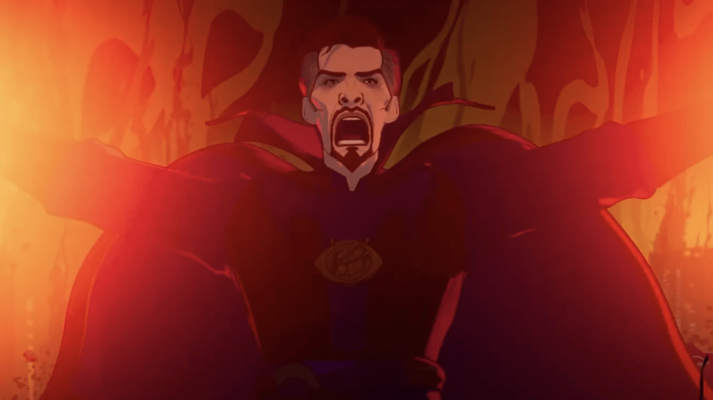 Evil Doctor Strange voiced by Benedict Cumberbatch as seen in episode 4 of WHAT IF...? on Disney+