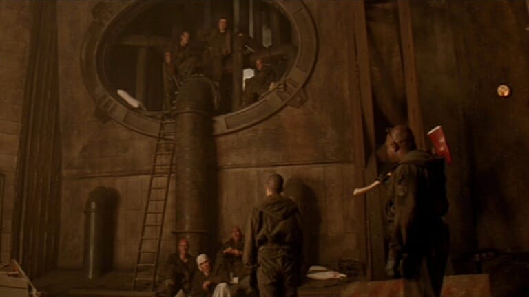 The prison inmates of Fiorina 161 assemble together to hold an emergency meeting with Ripley on how to kill the new Xenomorph in ALIEN 3. 