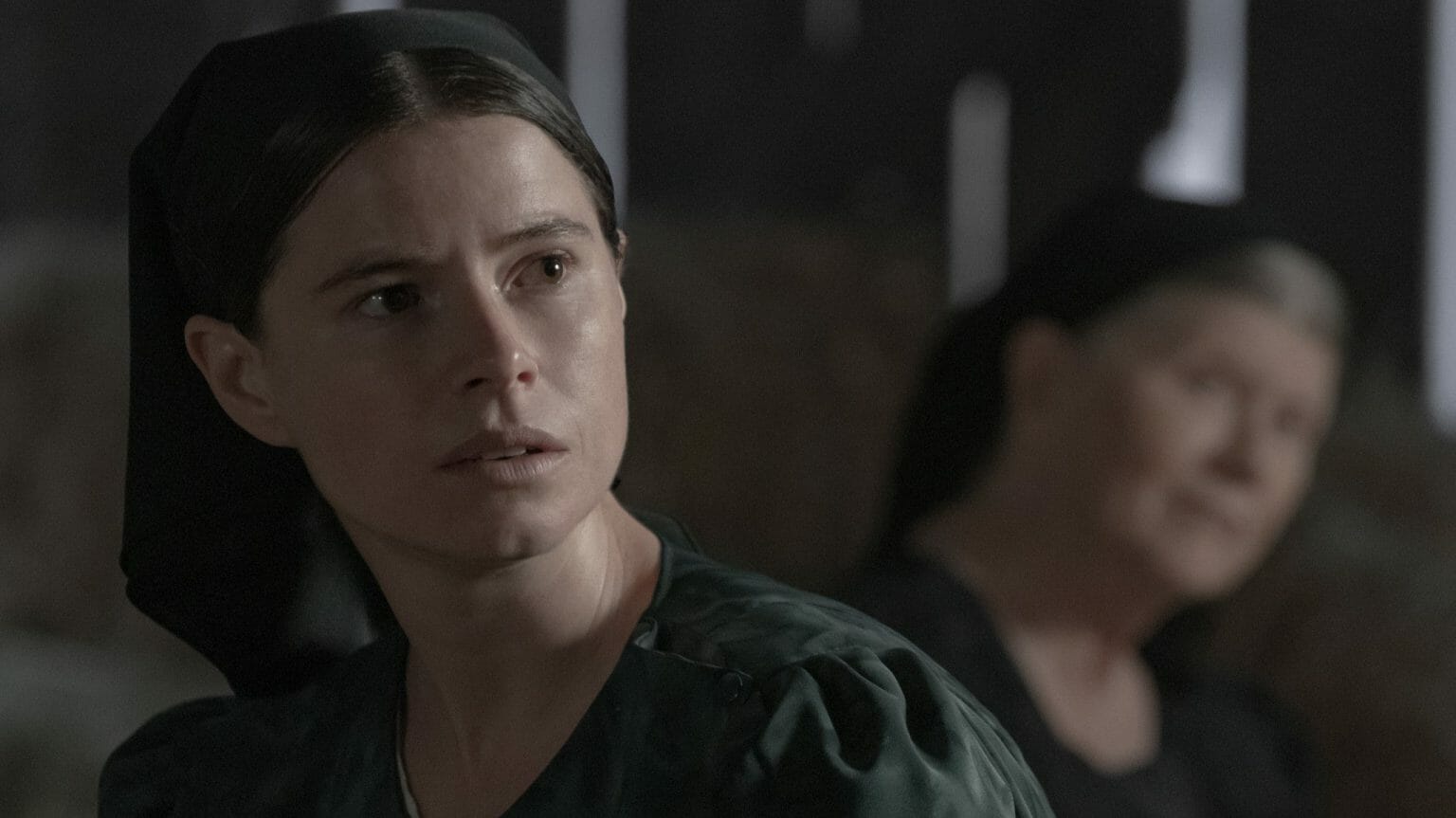Jessie Buckley stars as Mariche and leads a powerful ensemble of Mennonite colony females in the drama film WOMEN TALKING.