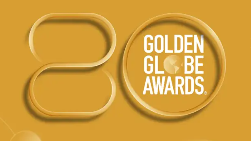 The official logo for the 80th Golden Globes taking place on January 10, 2023.