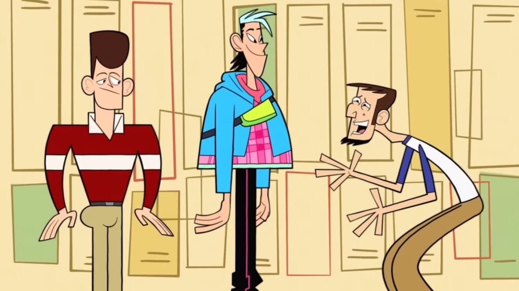 The teenage clone version of Abe Lincoln hangs out with JFK and Confucius in the high school halls of CLONE HIGH Season 2 now streaming on Max in February 2024.