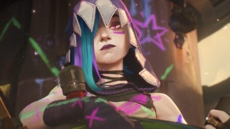 Jinx voiced by Ella Purnell sports a colorful new hooded costume in ARCANE Season 2, coming to Netflix in November 2024.