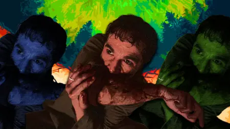 How Leigh Whannell Created a New ‘Wolf Man’ Design for Modern Times (EXCLUSIVE) A colorful green collage of Christopher Abbott transforming into a werewolf from the 2025 WOLF MAN movie written and directed by Leigh Whannell.