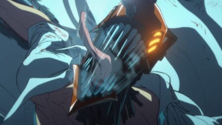 ‘Chainsaw Man – The Movie: Reze Arc’ Review – A Truly Cinematic Anime Event that Can’t Be Missed A close up shot of Denji in his Chainsaw Devil form showing off his long tongue, sharp teeth, and powerful face blade in CHAINSAW MAN – THE MOVIE: REZE ARC.