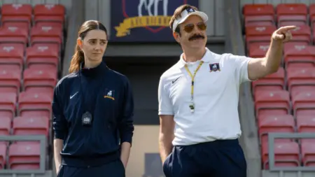 ‘Ted Lasso’ Season 4 Review – Offside Antics Ruin the Show’s Game Plan Tanya Reynolds and Jason Sudeikis star as Lady Greyhounds assistant coach Alice Chilton and head coach Ted Lasso in Season 4 of the Apple TV series.