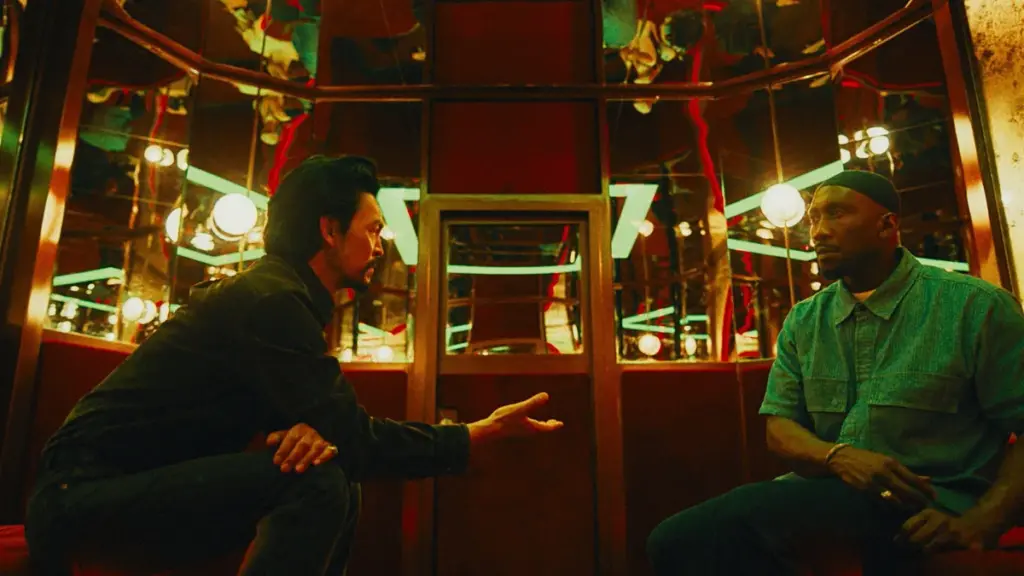 Mahershala Ali stars as a devout Muslim hitman having a secret meeting with an evil Christian cult leader played by John Cho in YOUR MOTHER YOUR MOTHER YOUR MOTHER.